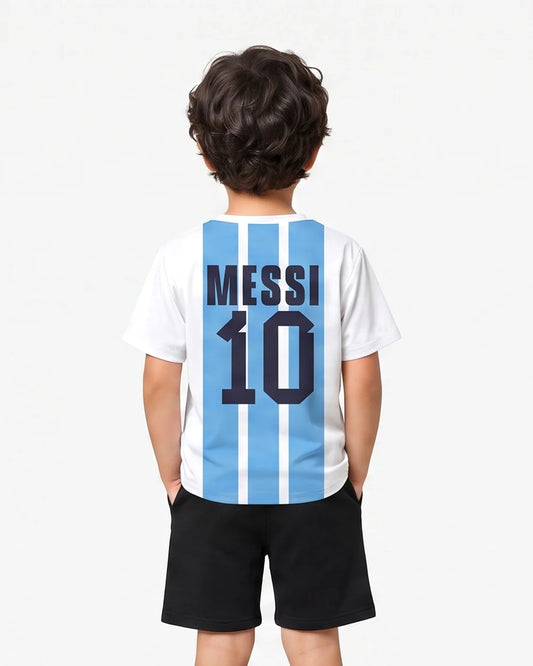 Valuables Boys' Messi Sublimation Half Sleeves T-Shirt