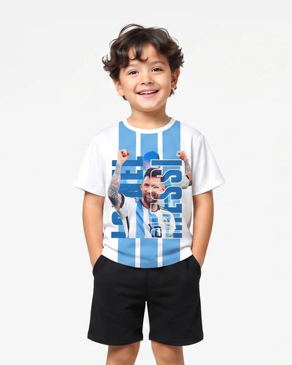 Valuables Boys' Messi Sublimation Half Sleeves T-Shirt