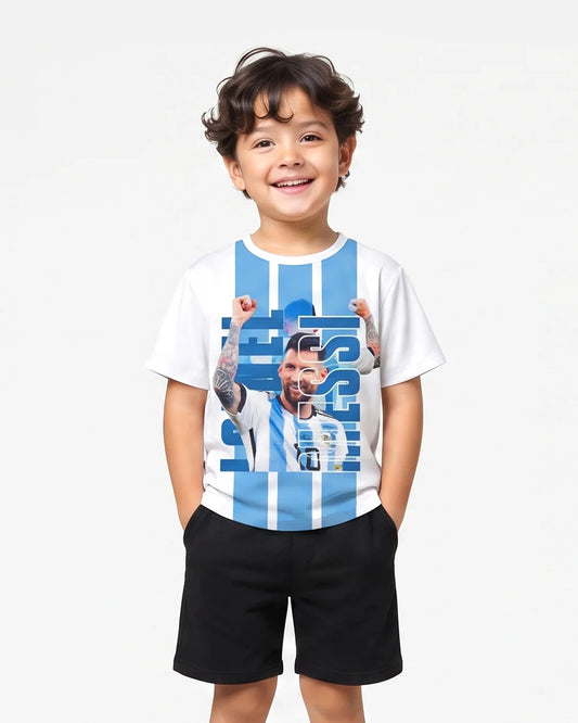Valuables Boys' Messi Sublimation Half Sleeves T-Shirt